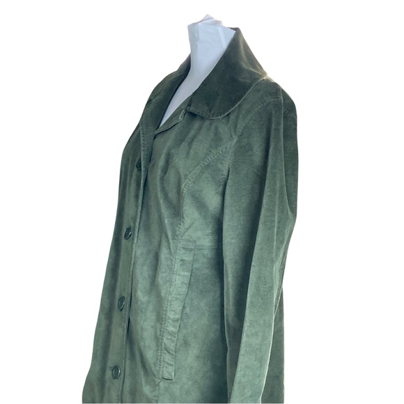 Isabella Bird Womens Velvet Trench Coat Size 10 Green - Picture 5 of 15
